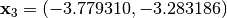 \mathbf{x}_3 = (-3.779310, -3.283186)